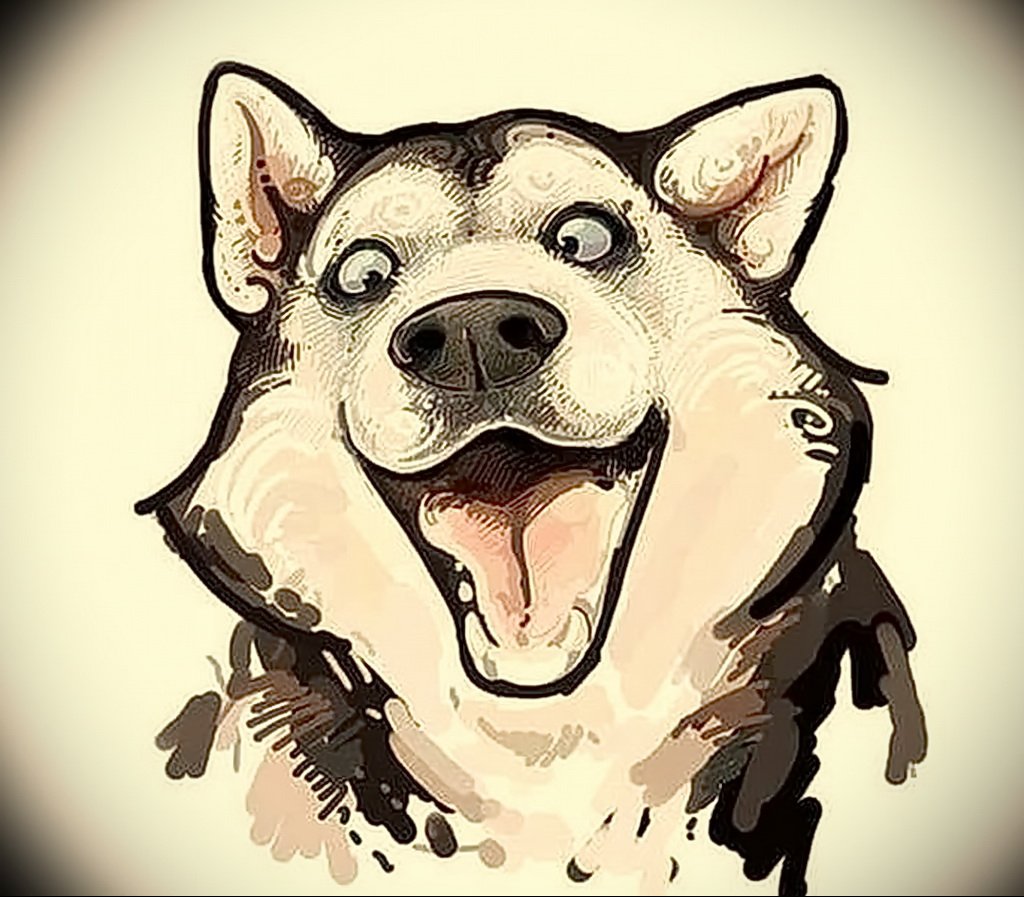 Смешная собака рисунок