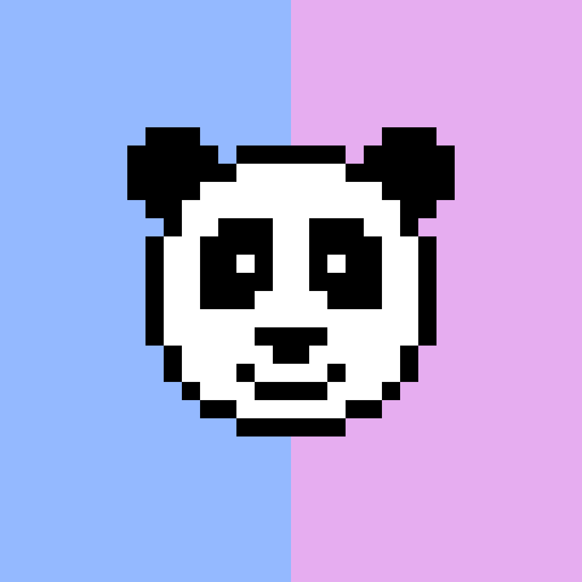 Панда по клеточкам в тетради