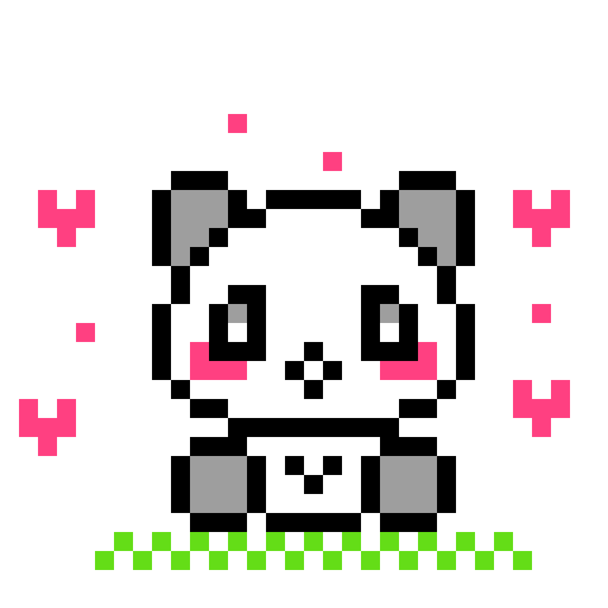 Панда по клеточкам в тетради