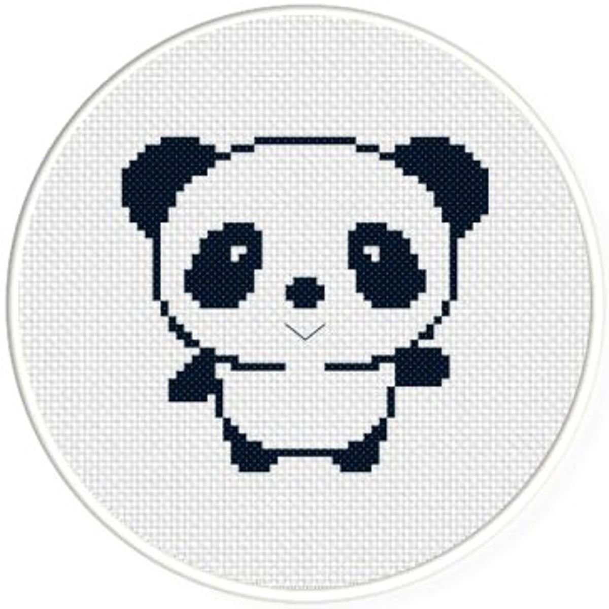 Вышивка панды на вязаных изделиях схемы