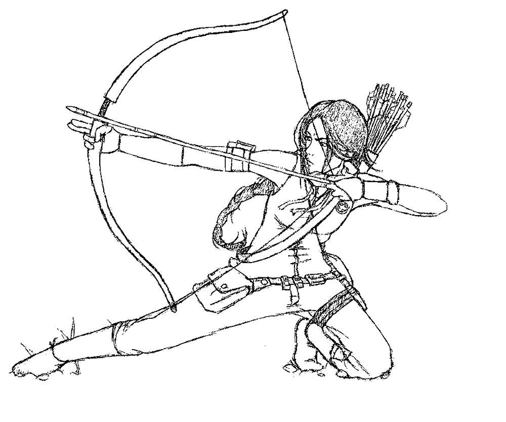 Лучник раскраска