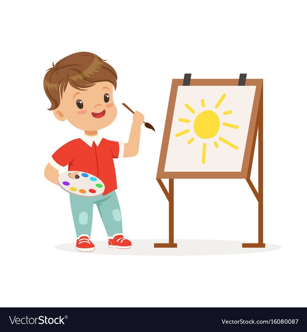 Мальчик рисует