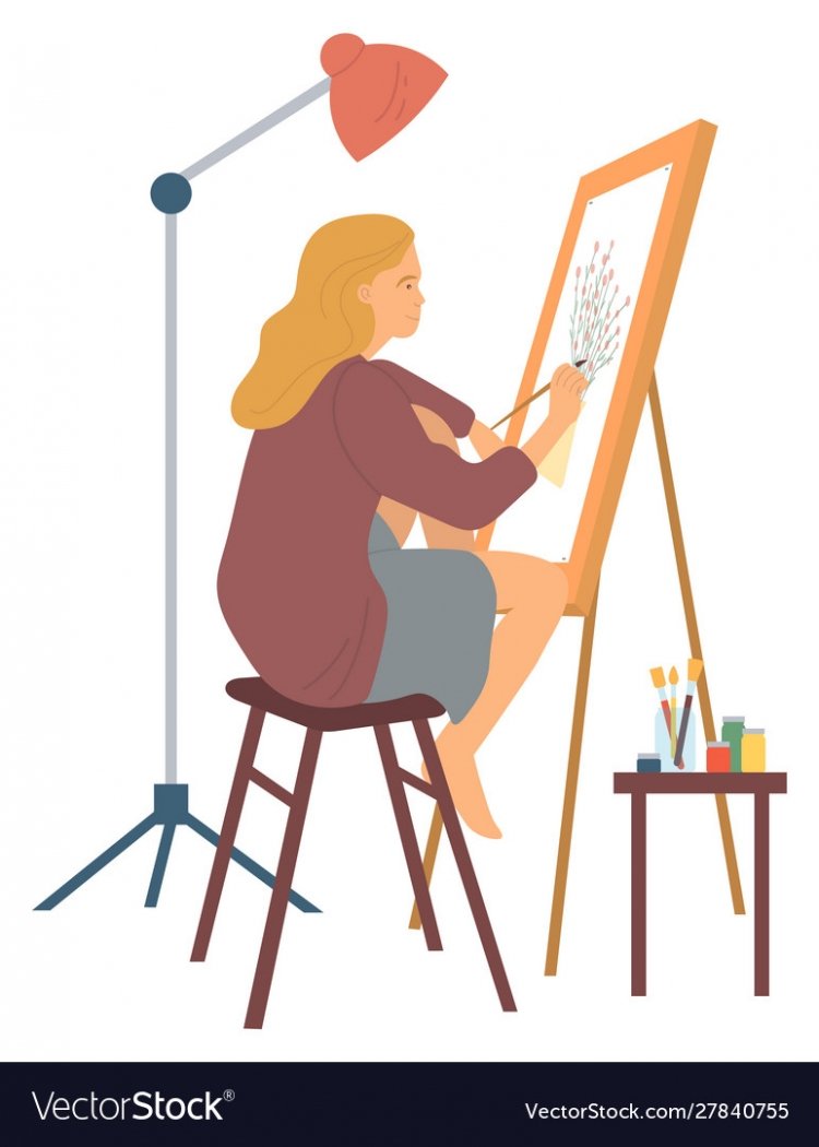 Девочка за мольбертом