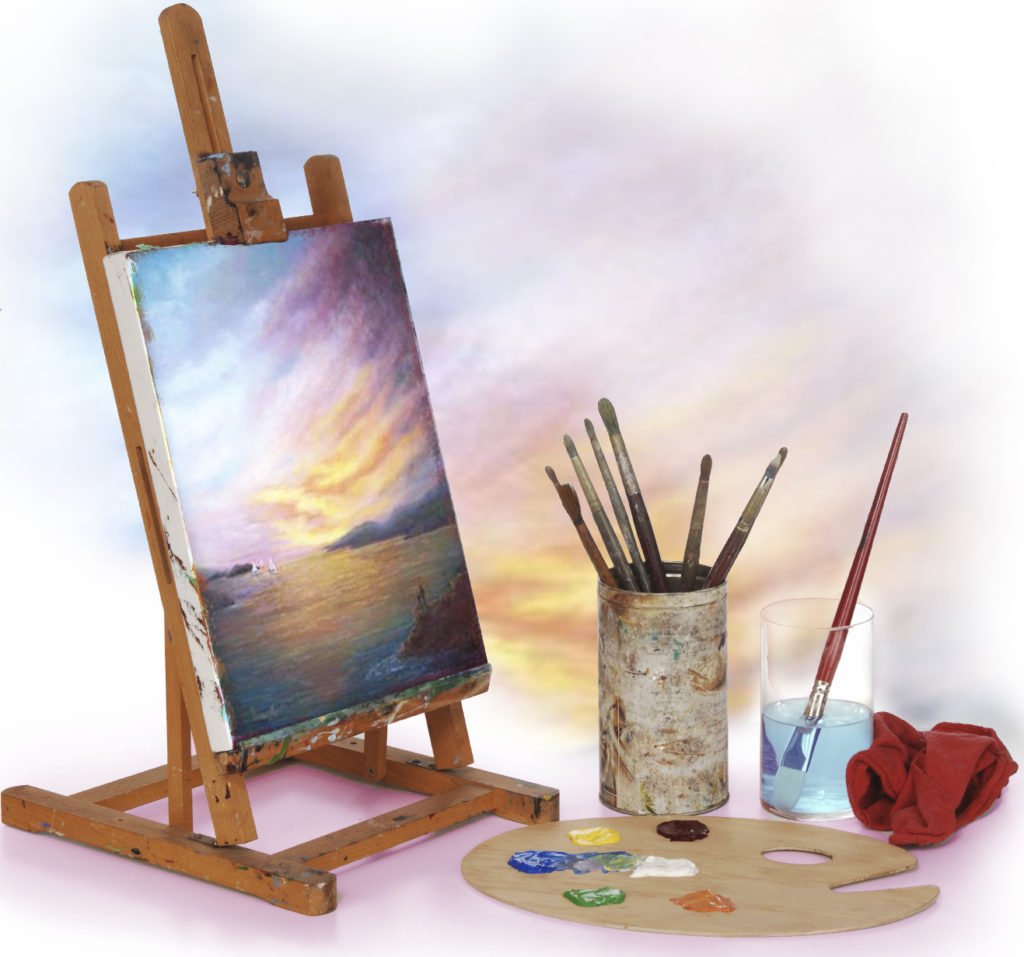 Картина на мольберте