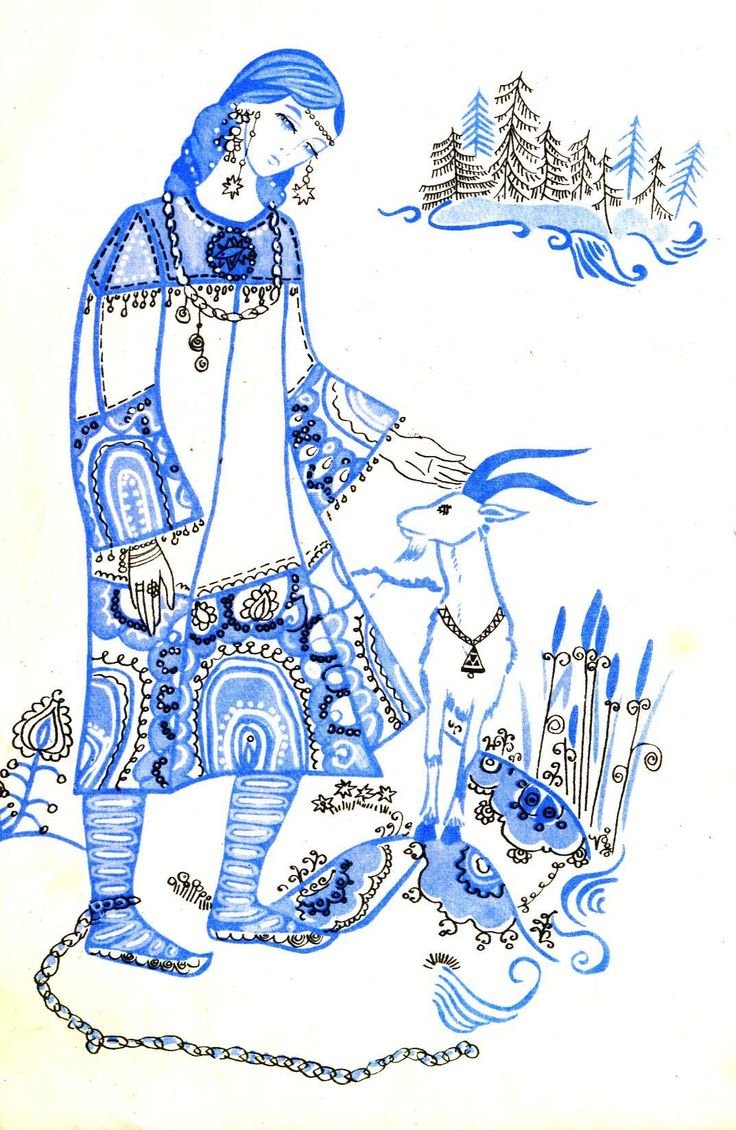 Эскиз сценического костюма к сказке Снегурочка Островского