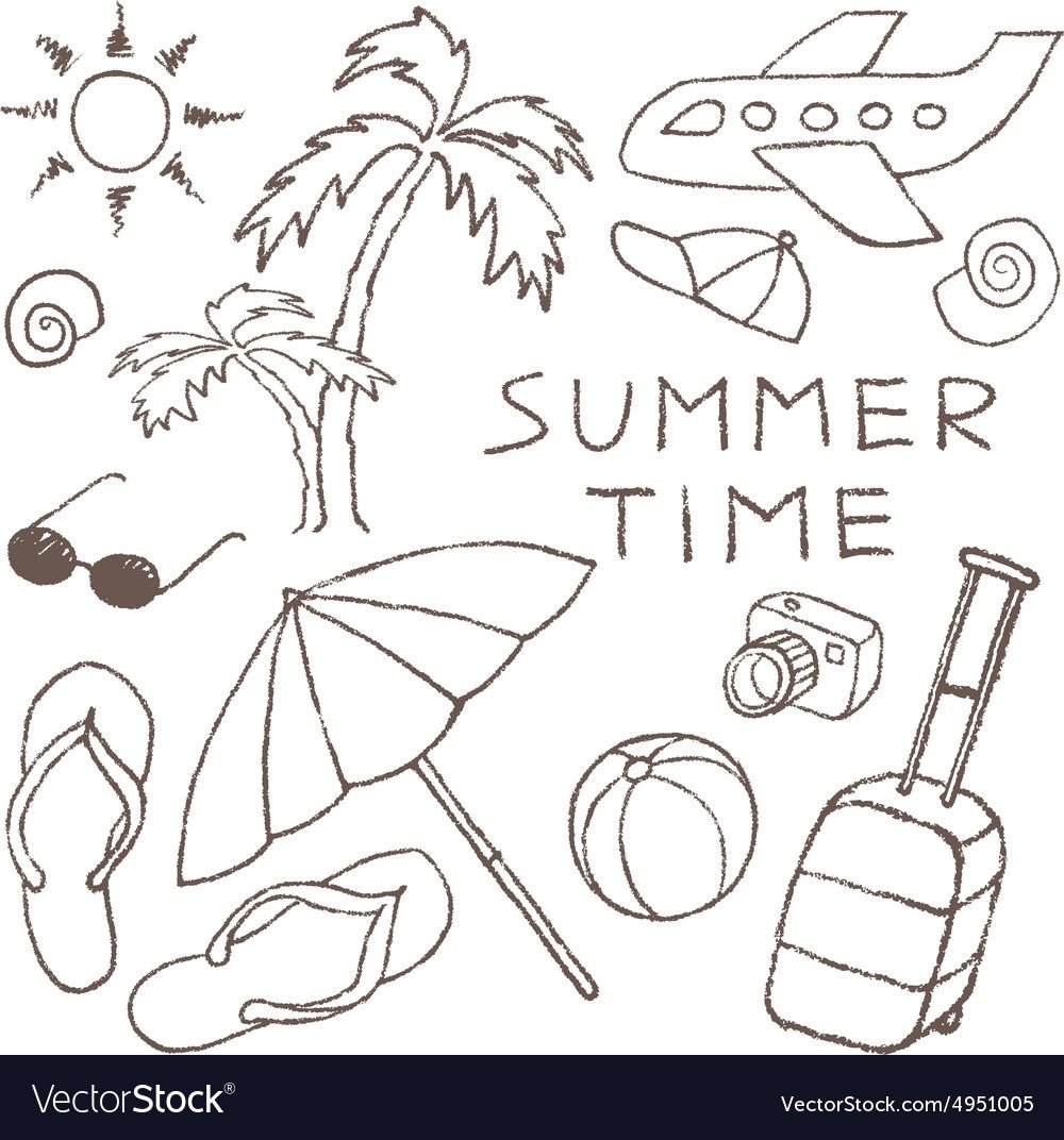 Рисунки лето для срисовки лёгкие