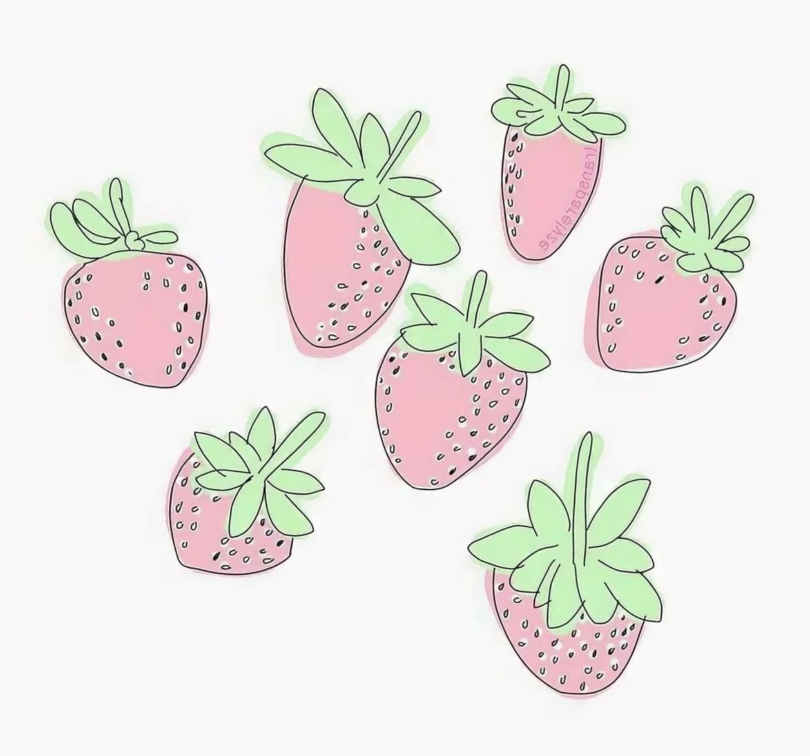 Клубника рисунок для срисовки