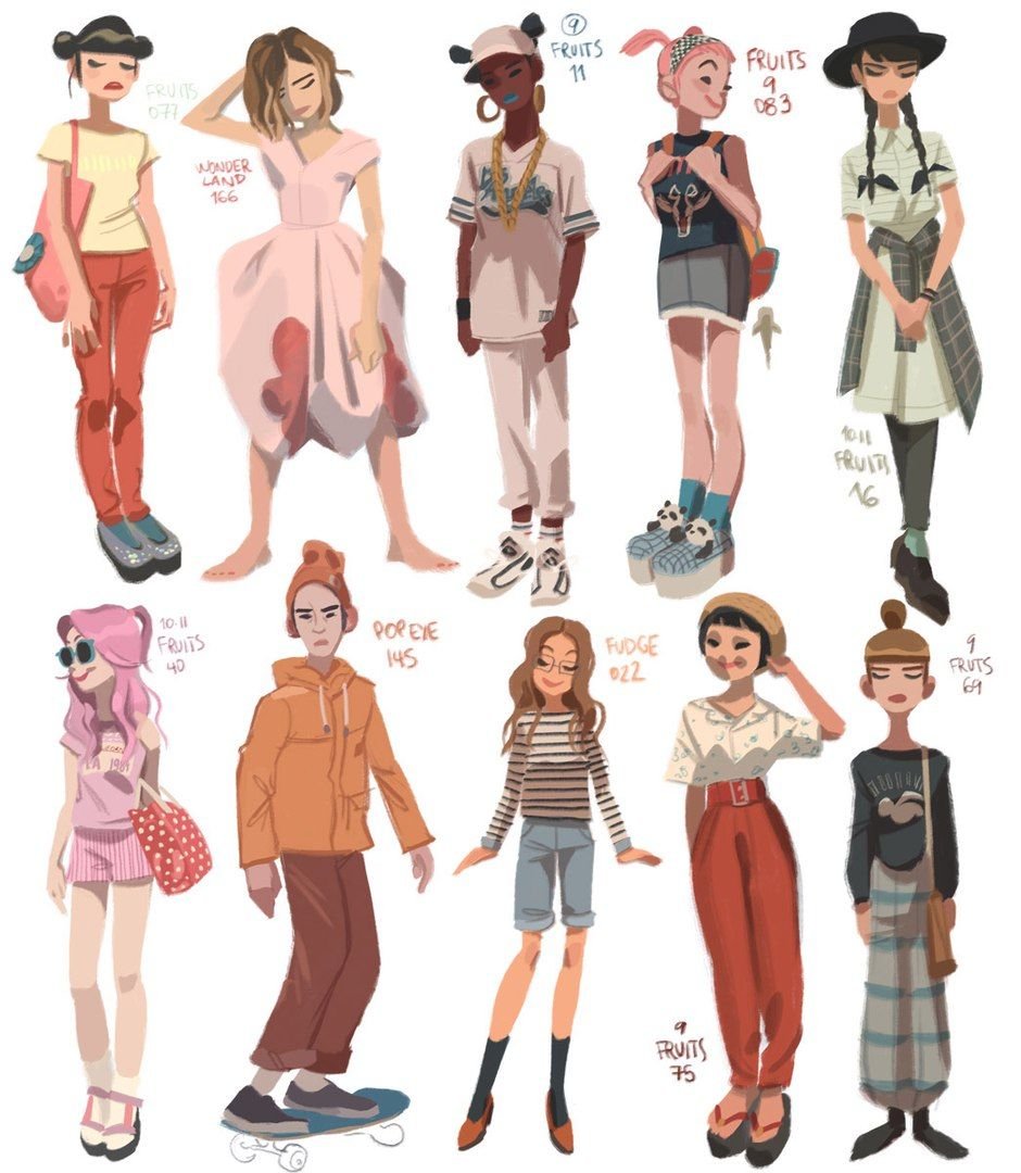 Разные стили одежды арт