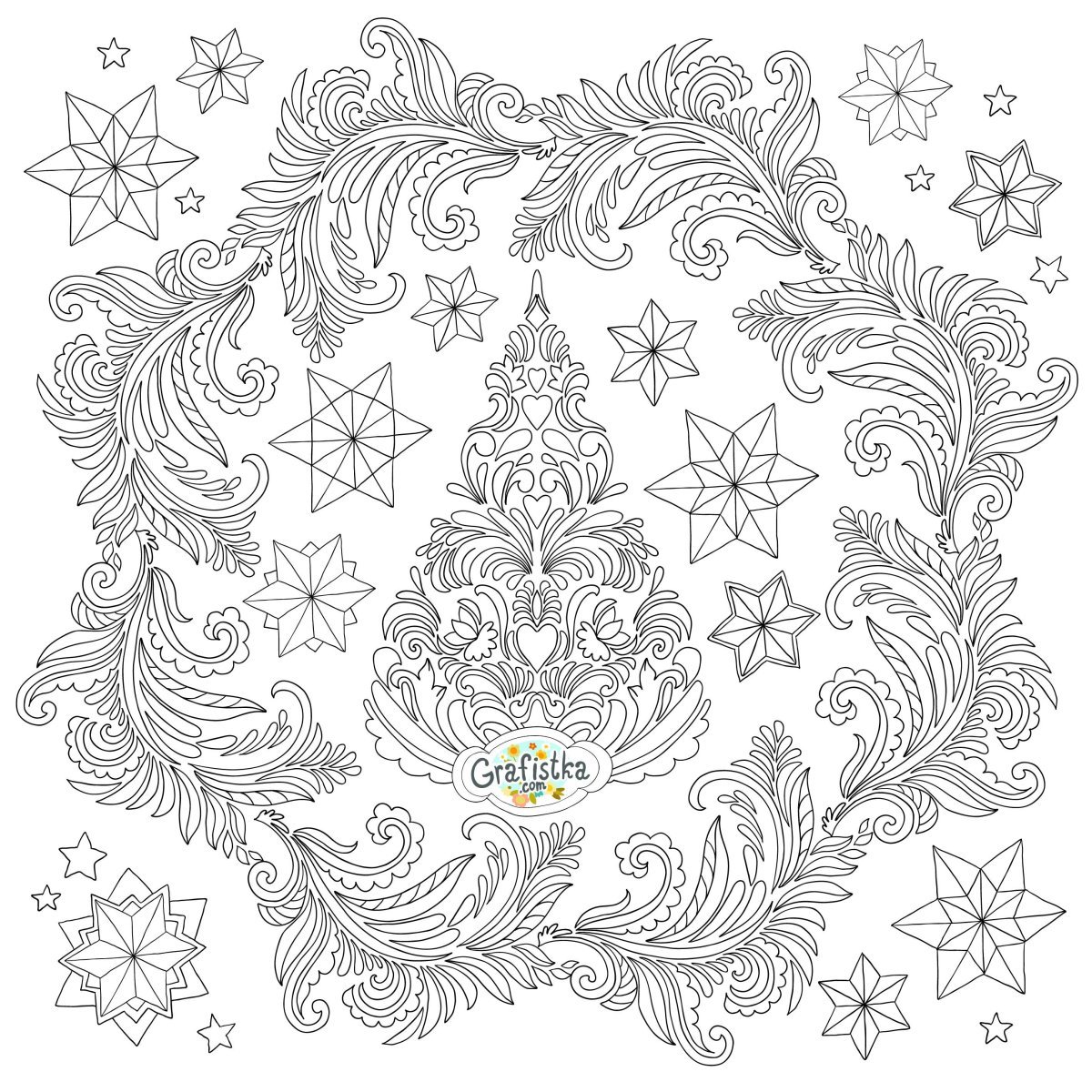 Раскраска зимние узоры для детей