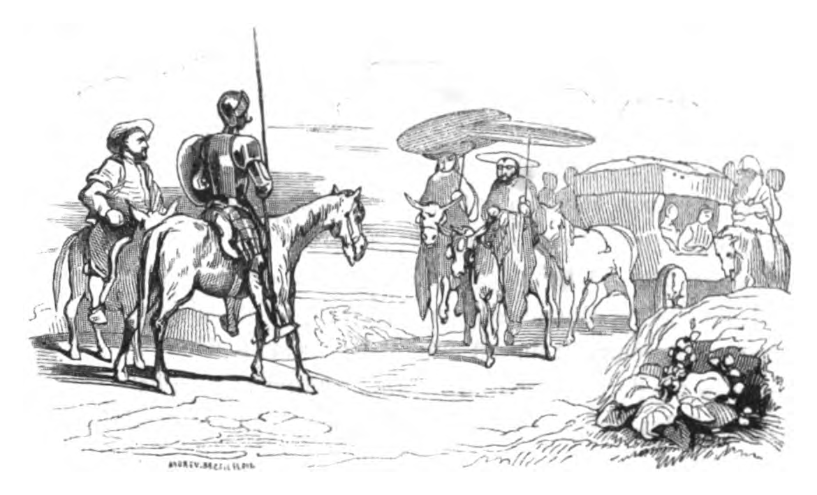 Графика Дон Кихот и Санчо Панса