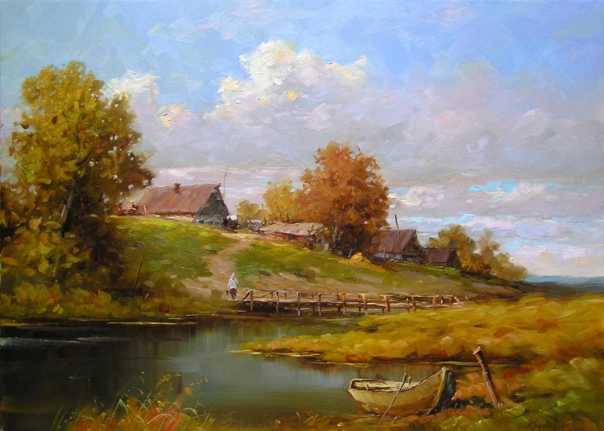 Художник Сергей Крупский картины деревня