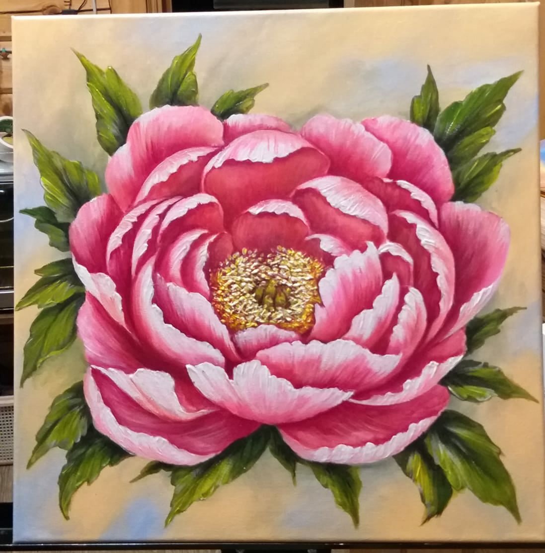 Пионы рисунок акрилом - 85 фото