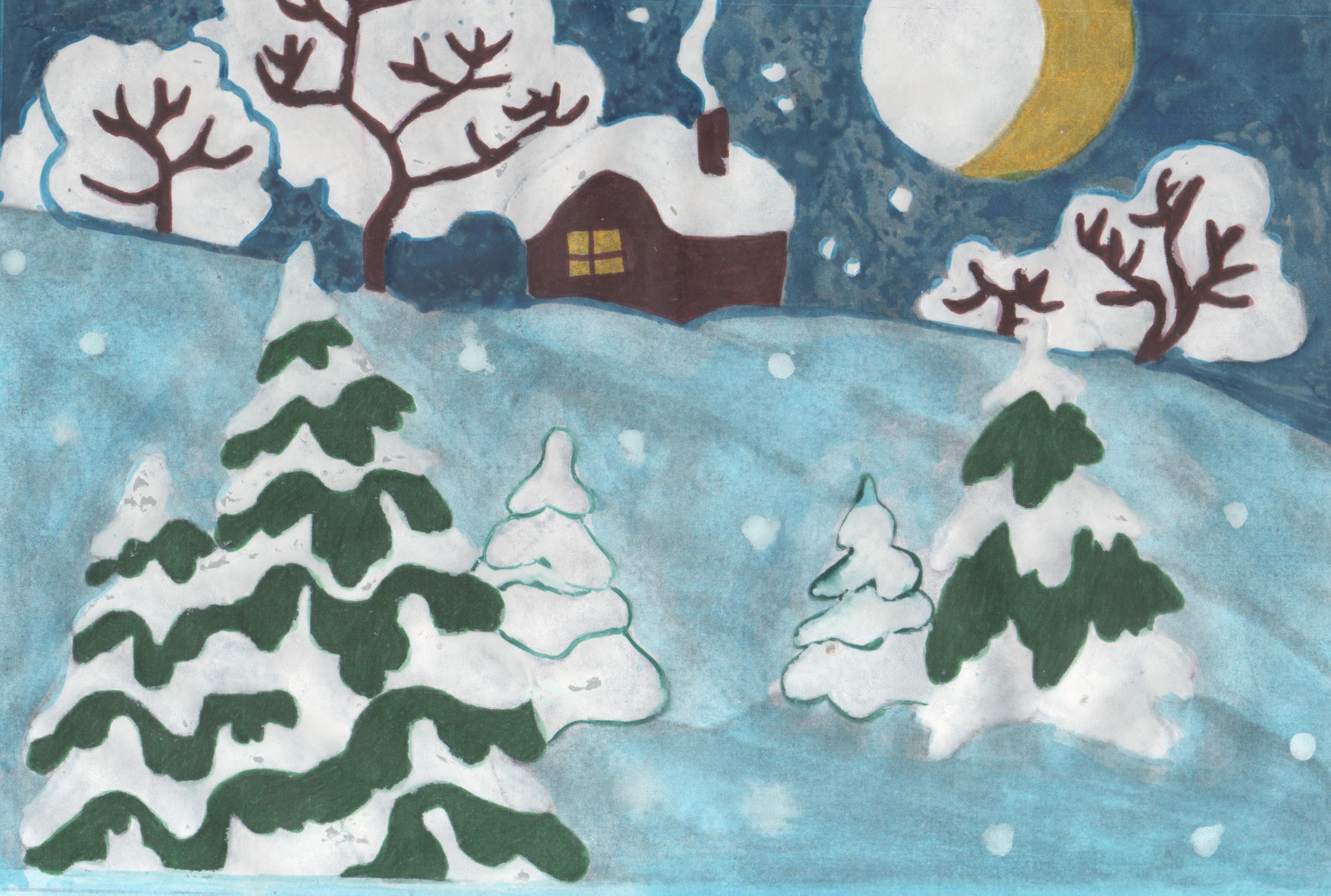 Зимние картинки легко. Рисунок на тему зима. Зимний пейзаж для детей. Рисунок на тему Зимушка зима. Рисование на тему зима.