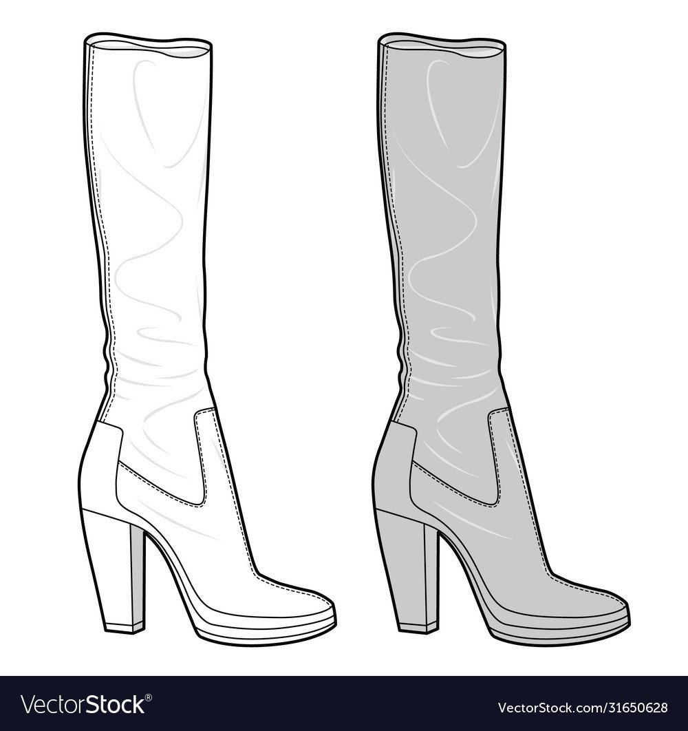 Дизайн женских сапог скетчи