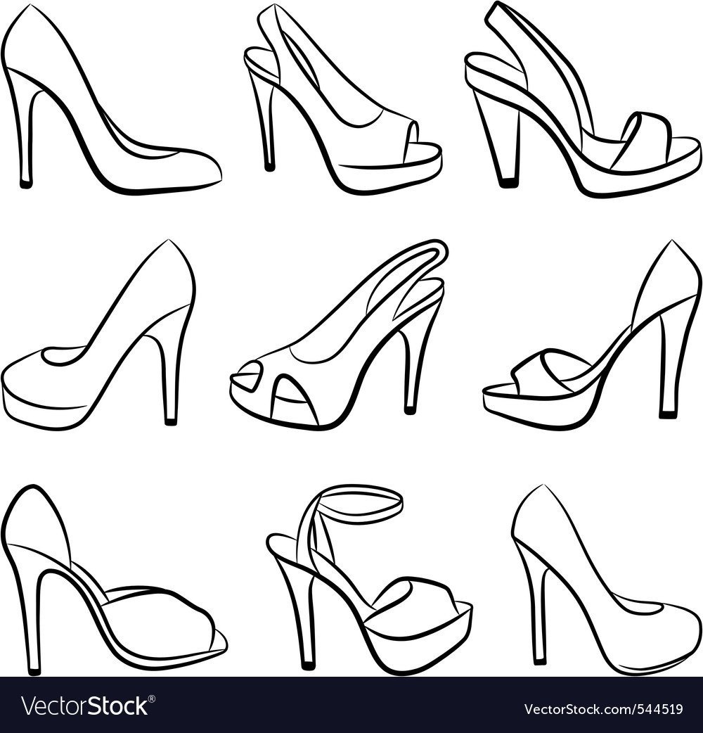 Туфля с каблуком для срисовки