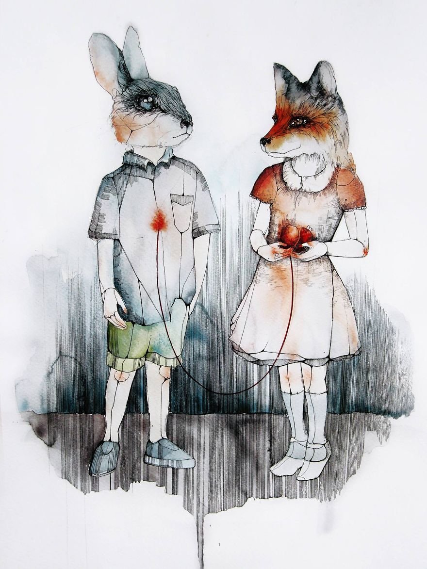 Пара зайчиков мультяшных