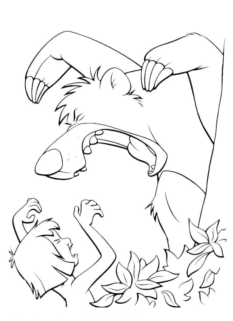 Раскраска Маугли Багира