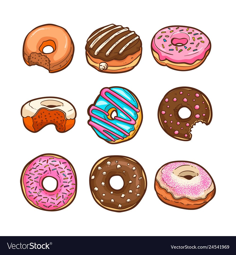 Пончик рисунок cute Donut