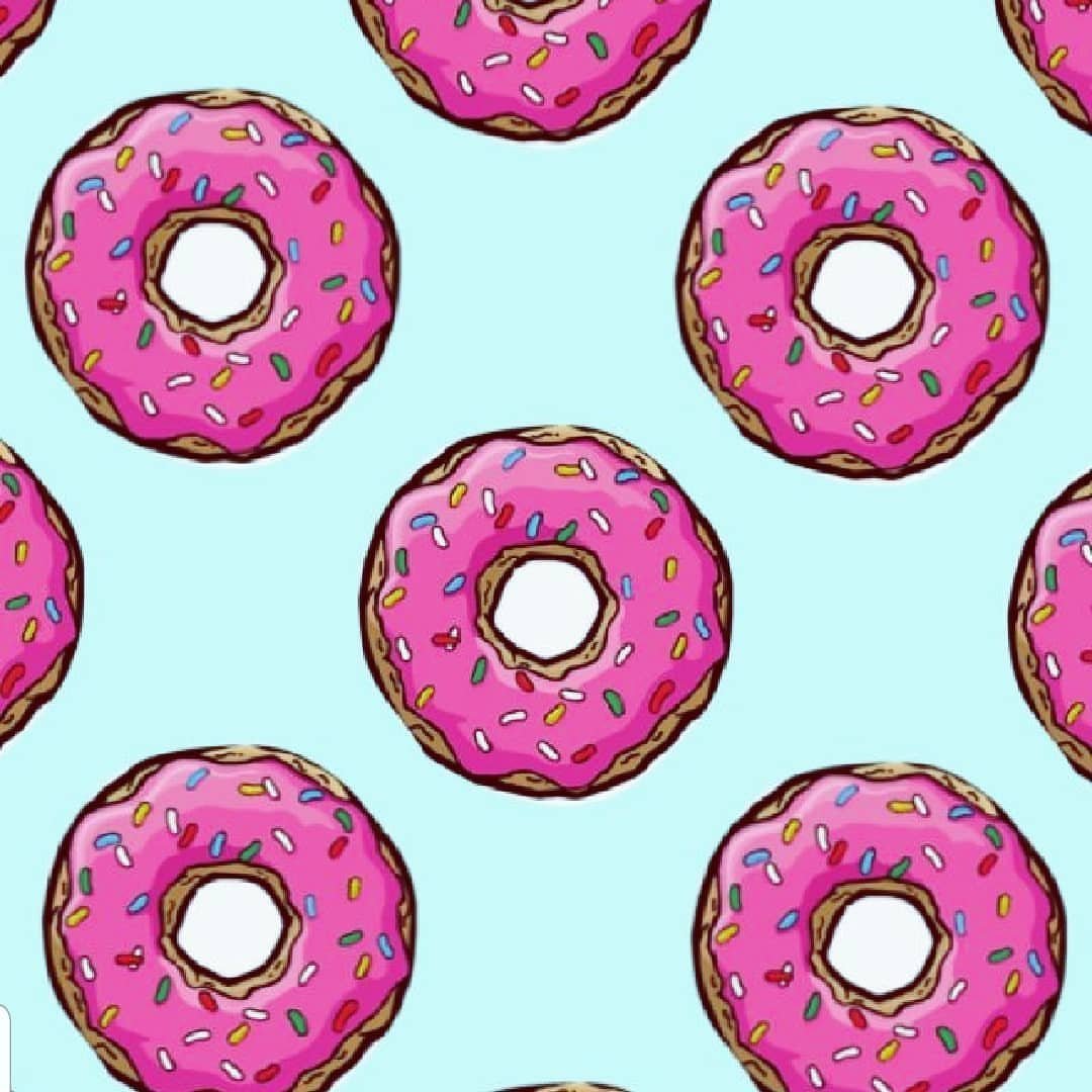 Ткань розовая с пончиками