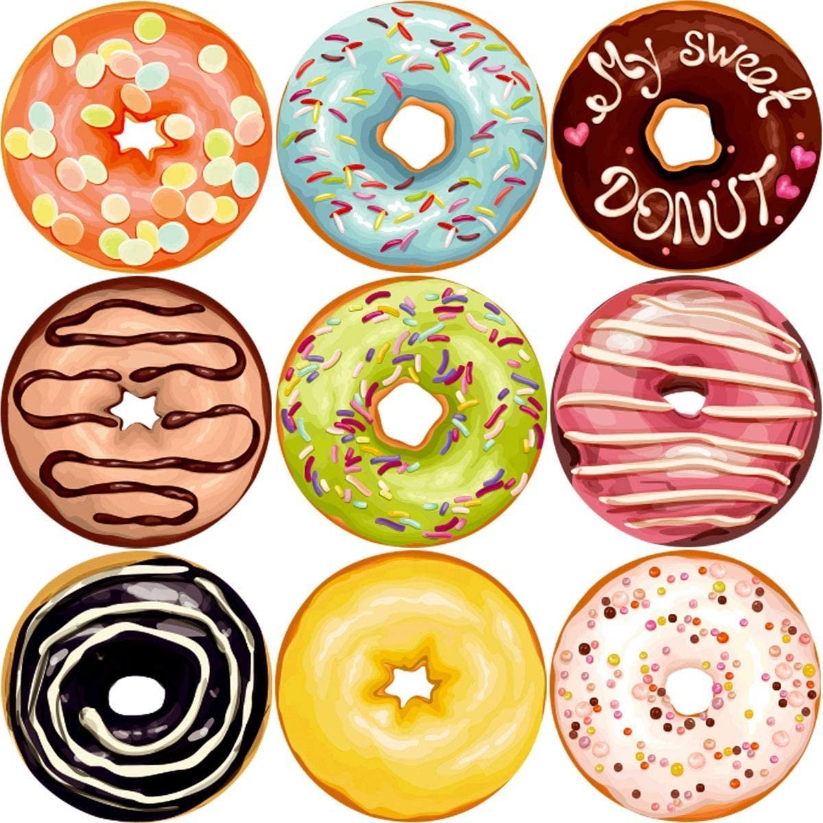 Маленькие пончики наклейки