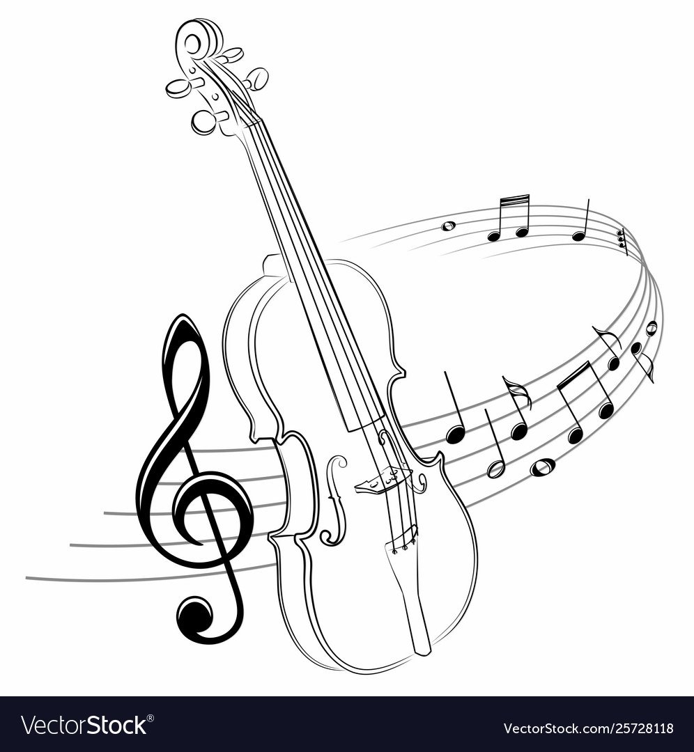 Рисунок скрипки для срисовки карандашом