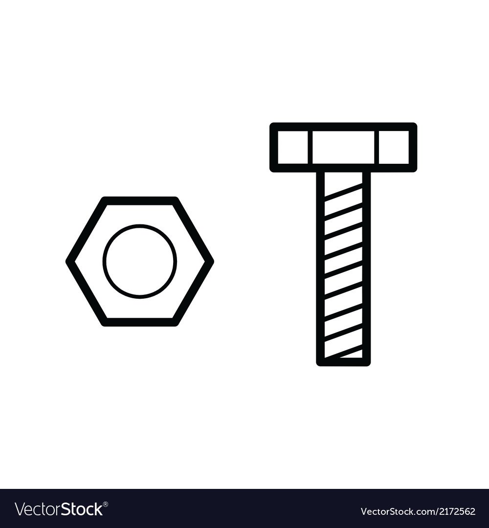 Трафарет болтик и гайка