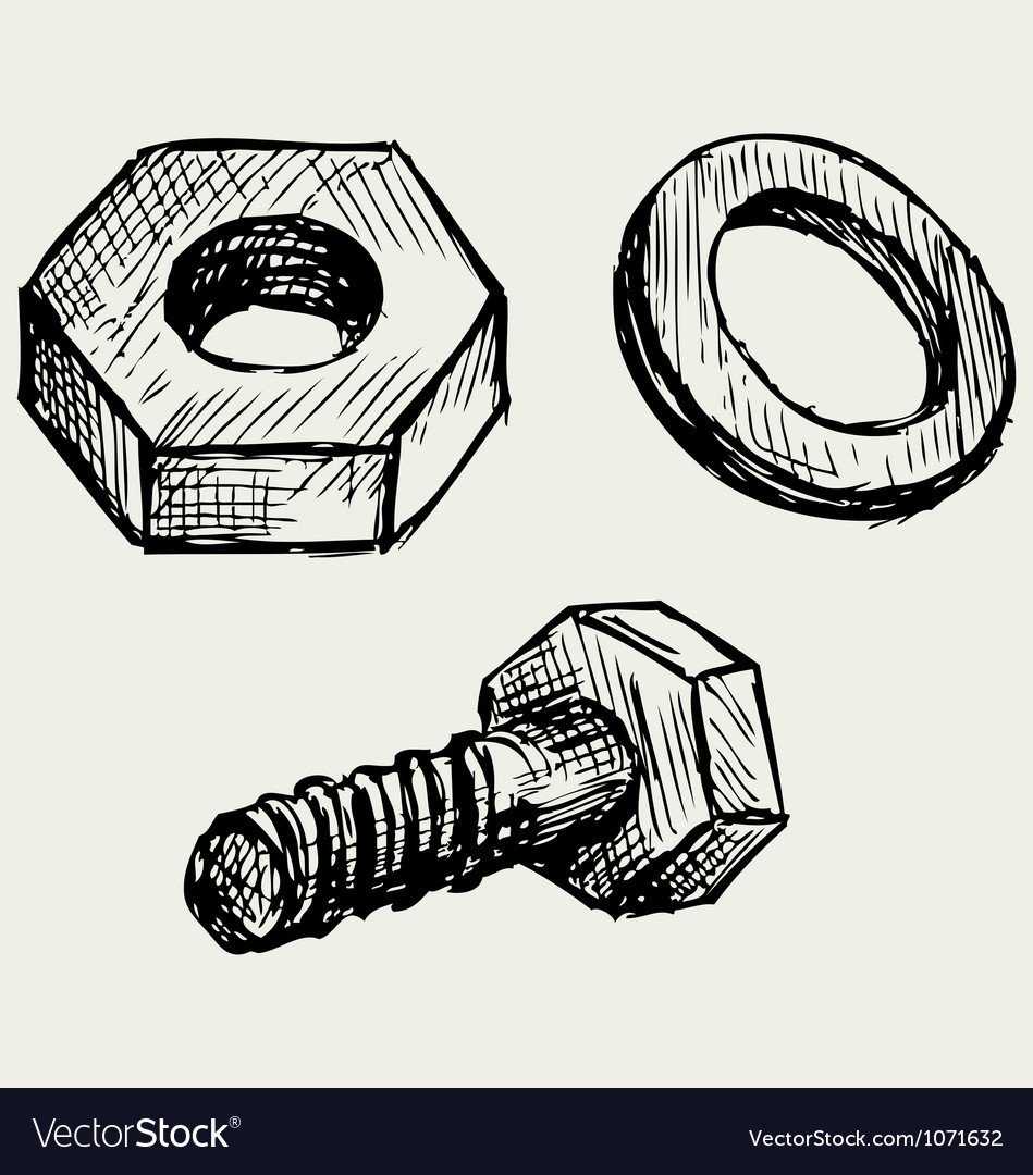 Гвозди и гайки рисунок