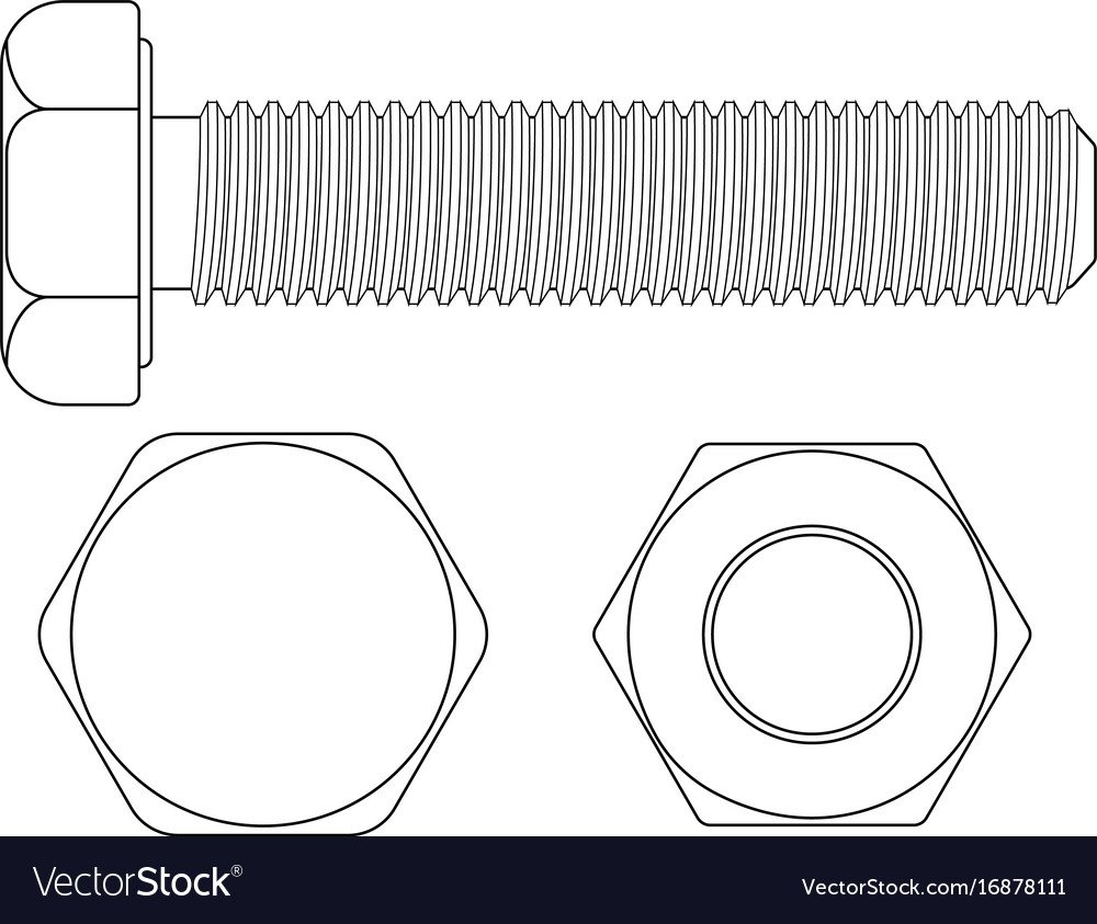 Схематичное изображение болта