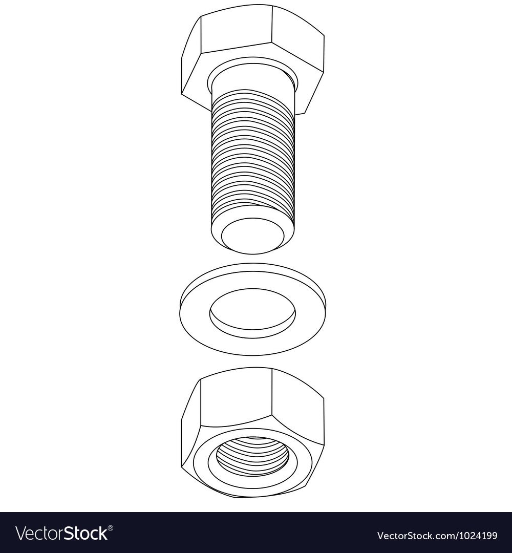 Болт с гайкой ДВГ