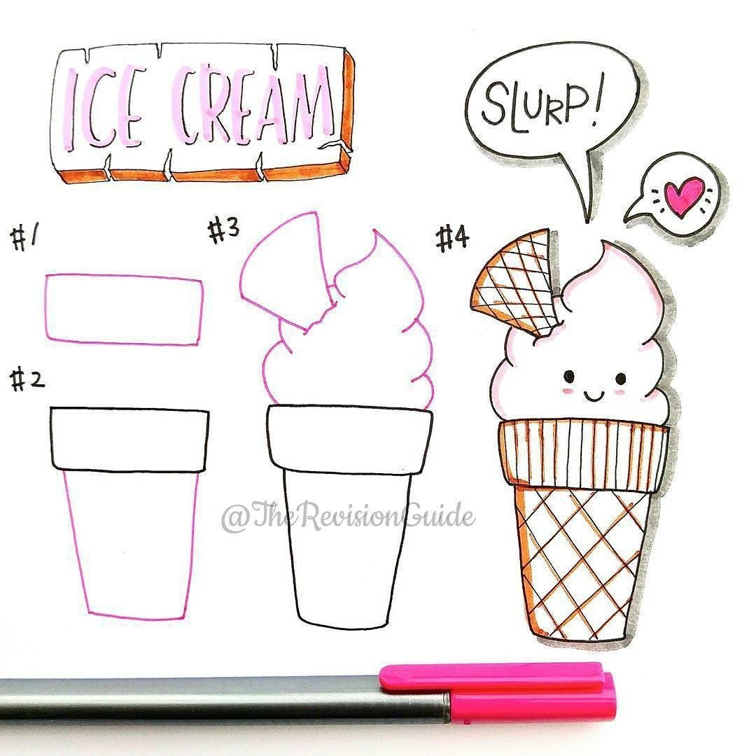 Рисунок карандашом для рисования мороженое
