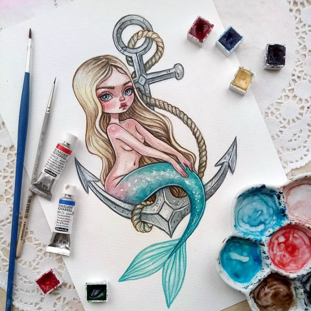 Идеи для рисования русалок