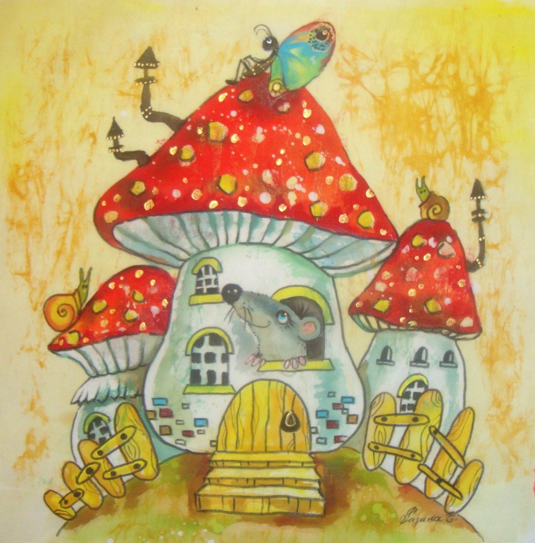 Сказочный лес с грибами