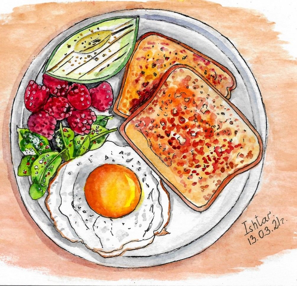 Красивые рисунки для срисовки еда