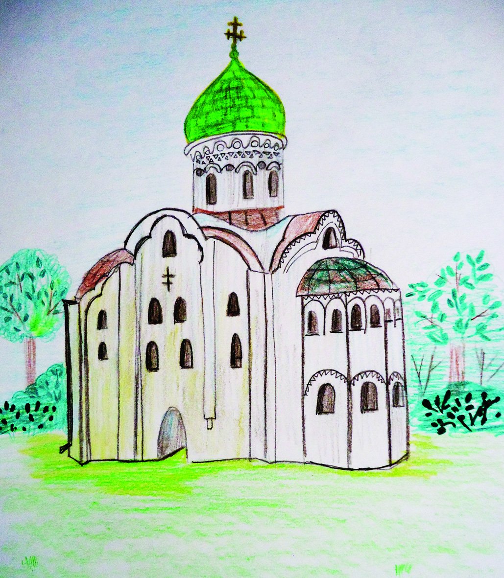 Софийский собор Великий Новгород рисунок детский