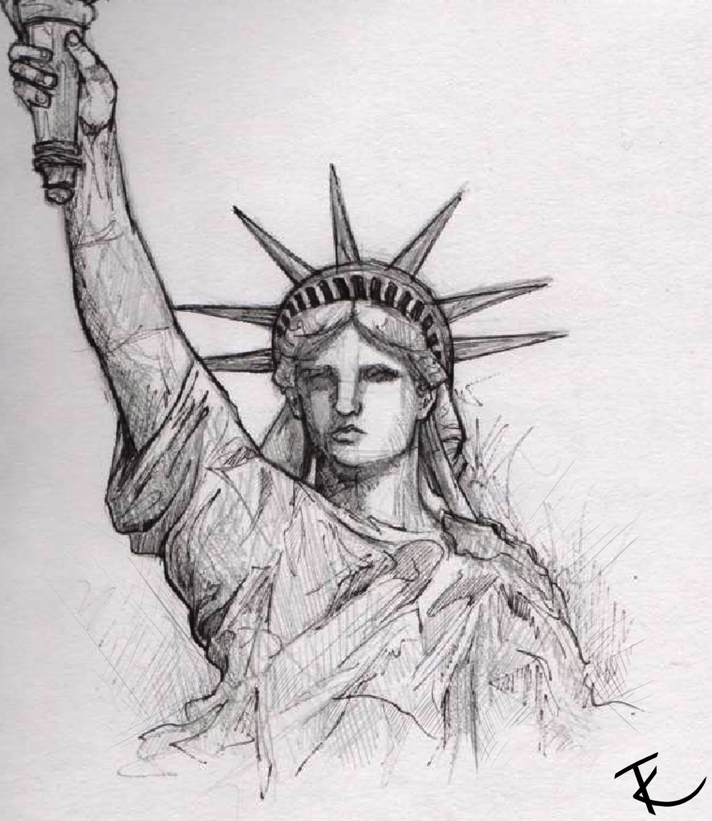 Детский рисунок статуя свободы - 70 фото