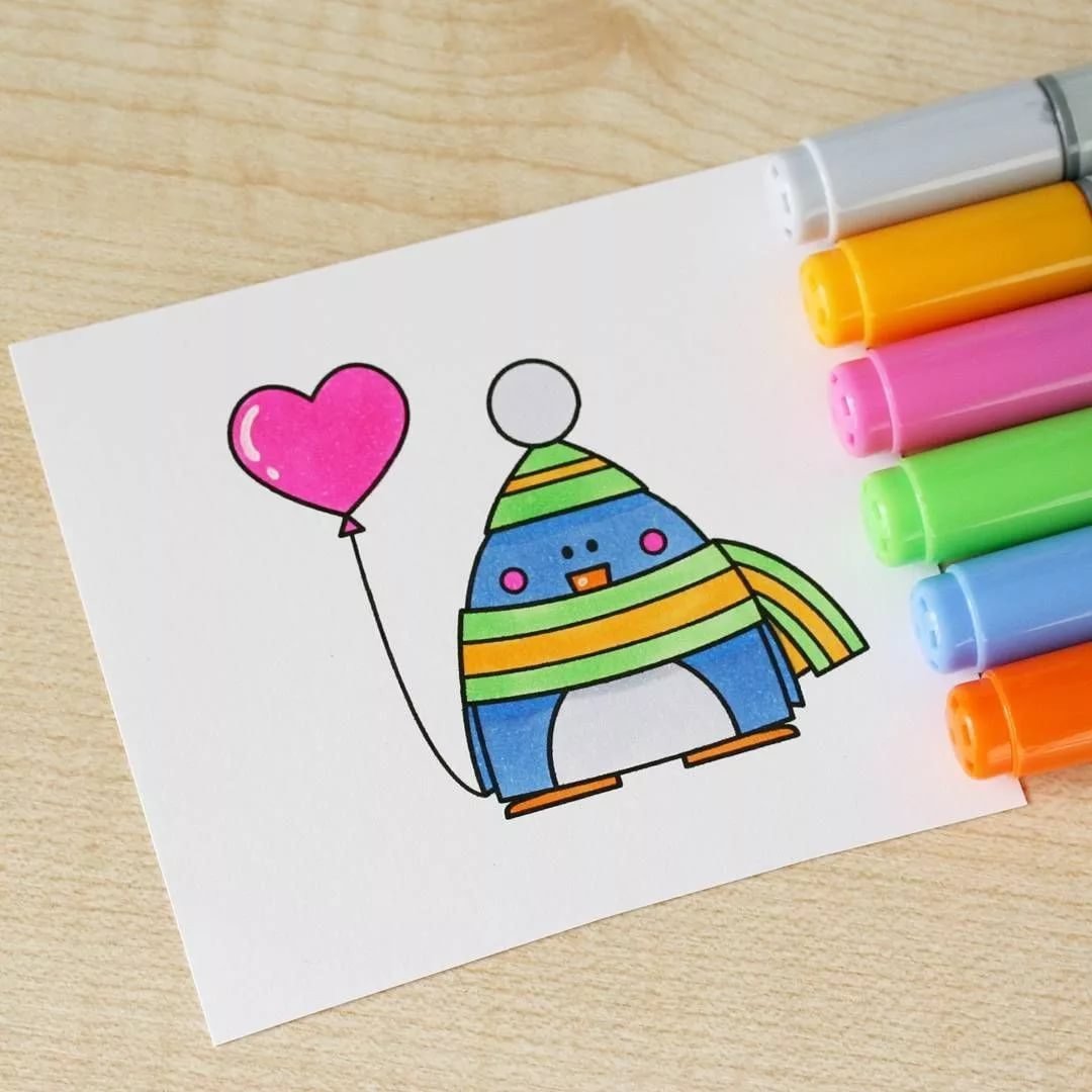 Маленькие рисунки маркерами