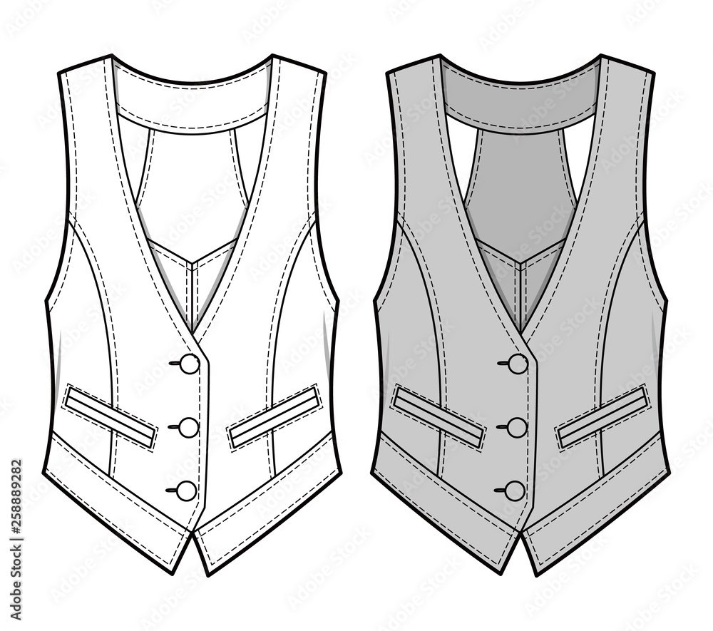 Мужской костюм с жилетом эскиз