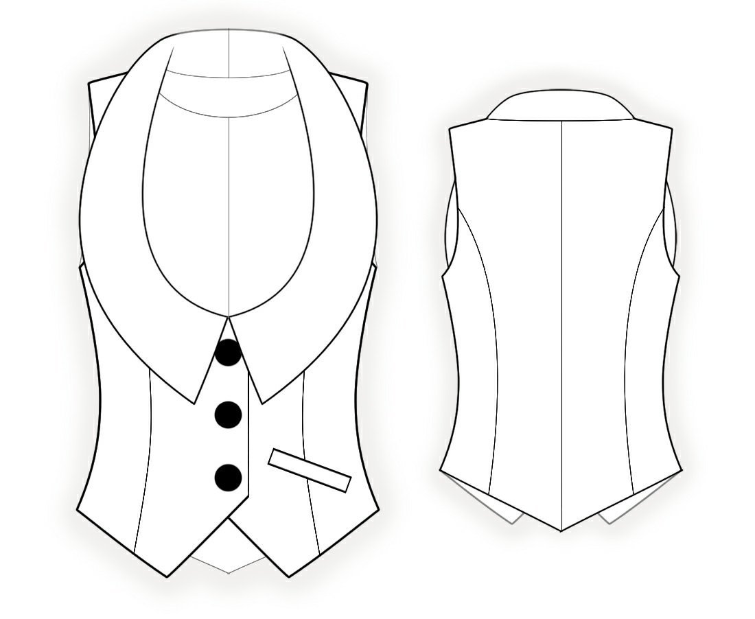 Удлиненный жилет выкройка Бурда