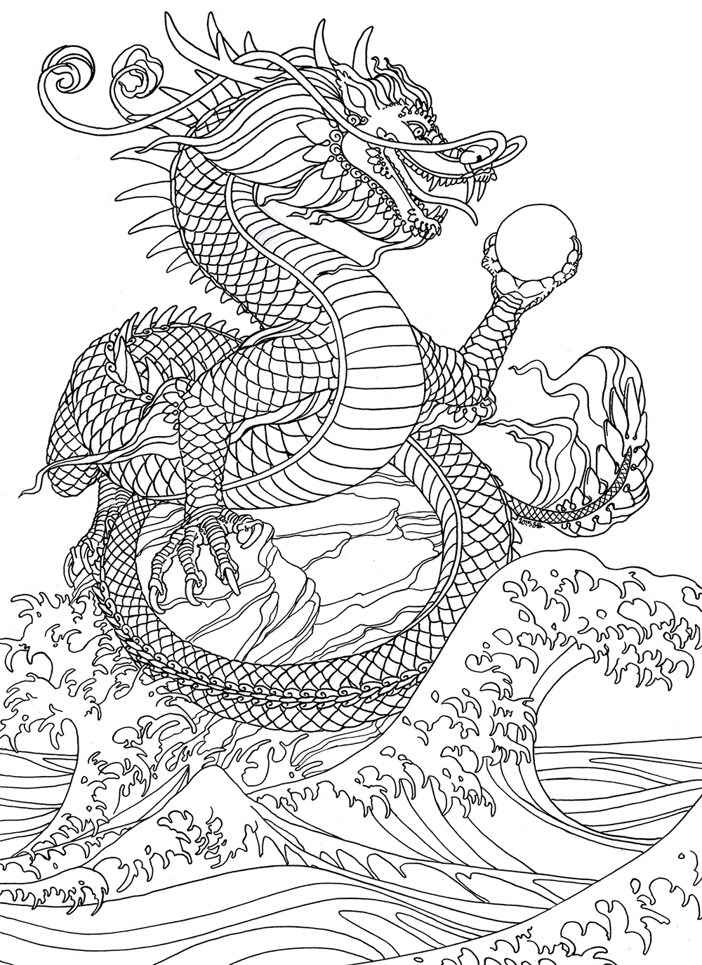 Раскраска водяной дракон - 81 фото