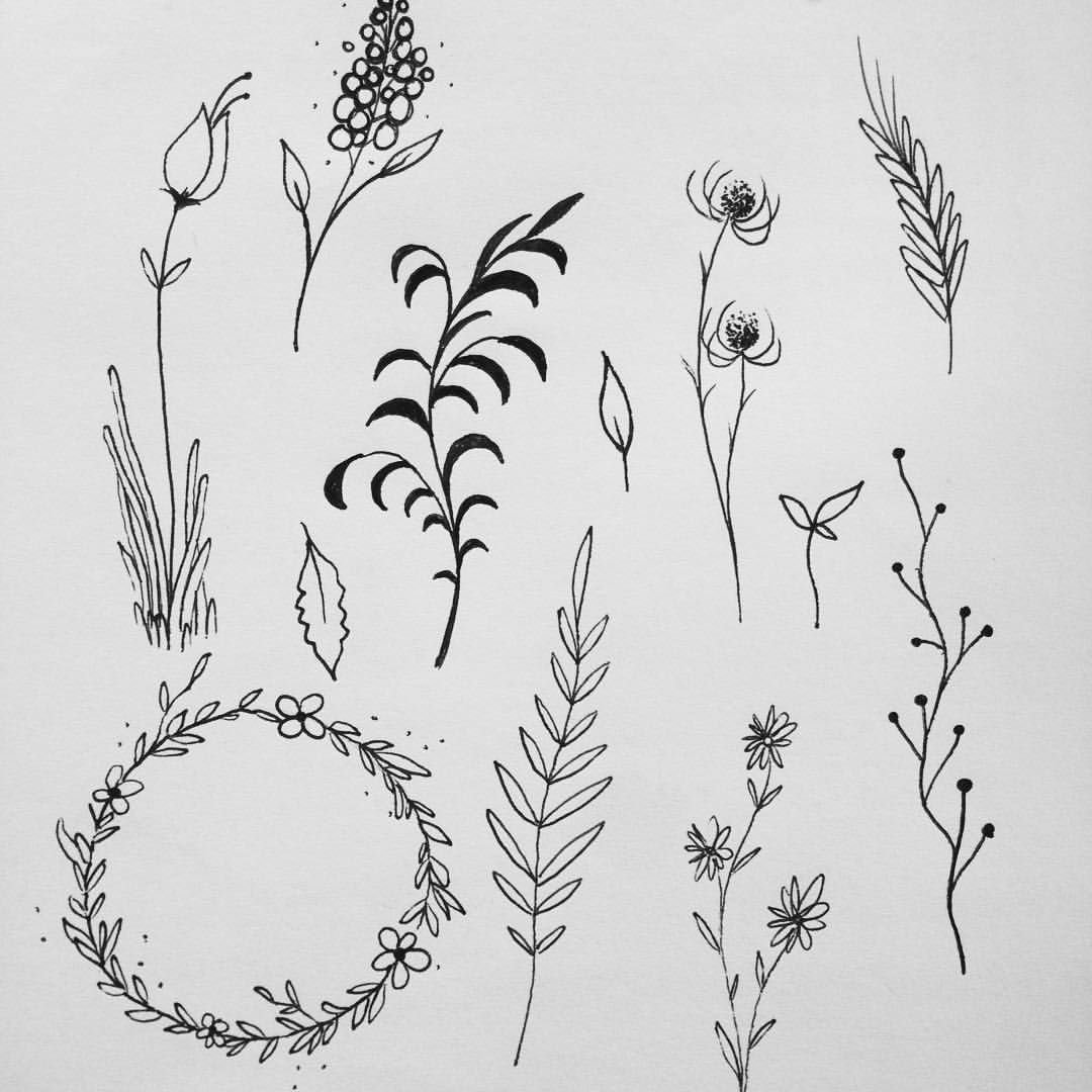 Тату растения эскизы