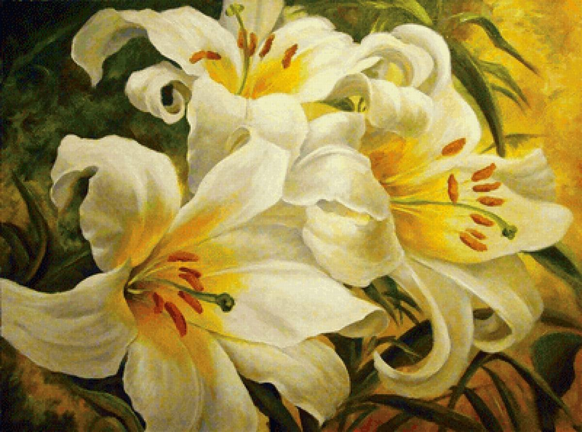 Лилии живопись