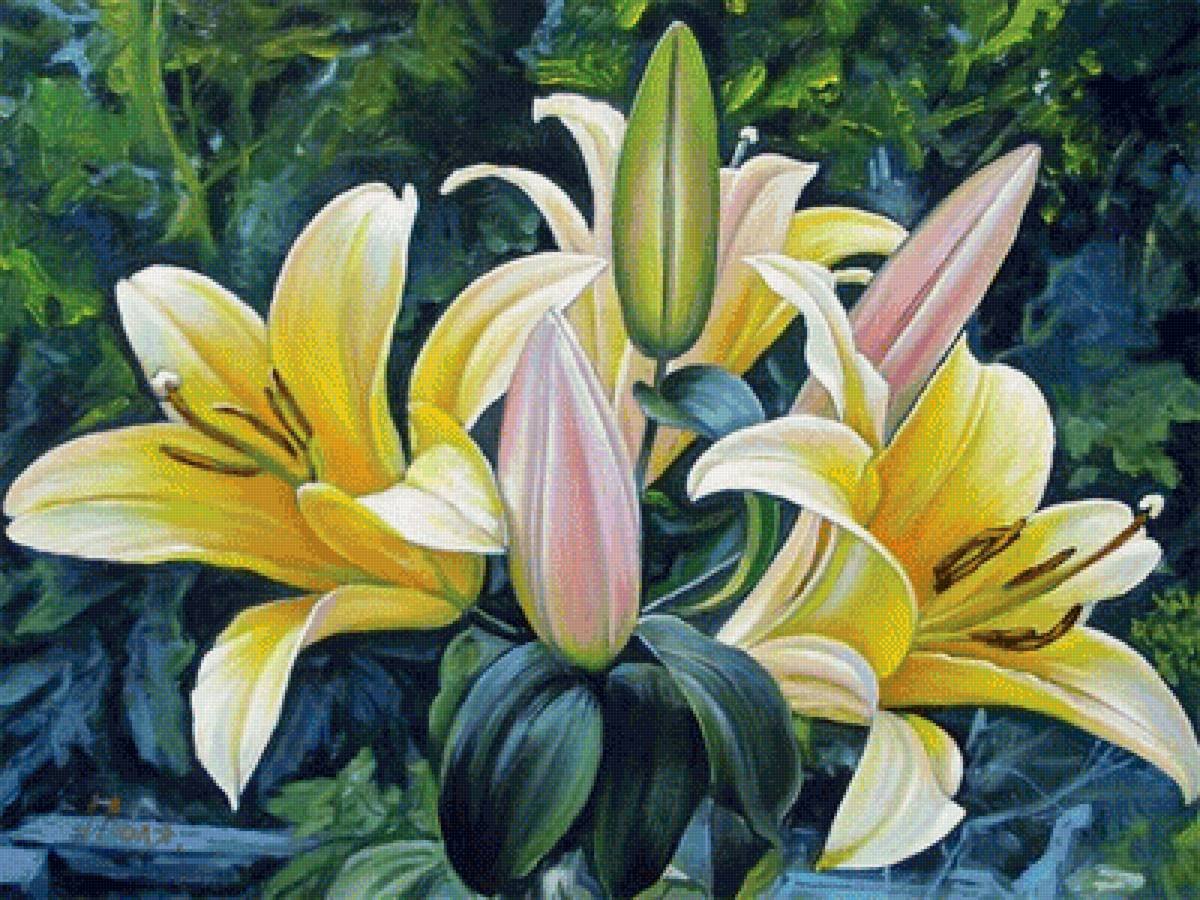 Лилии живопись