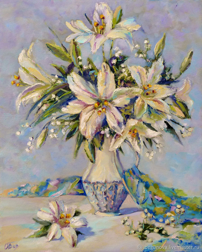 Картины мастихином лилии