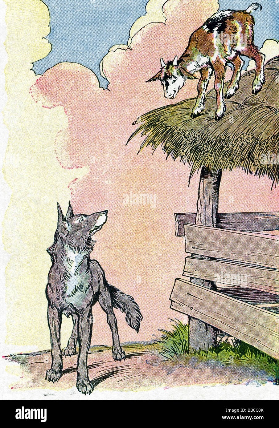 Голодные сказки. Басня Эзопа волк и козленок. Иллюстрация к басне Эзопа волк и козлёнок. Эзоп .басни Эзопа волк и козлёнок. Волк коза и козленок басня Лафонтена.