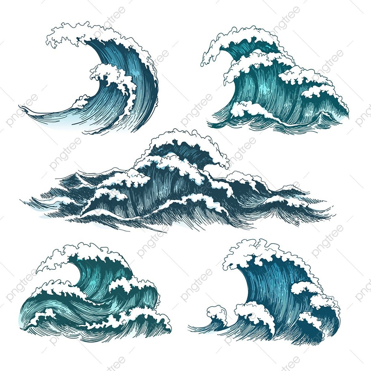 Волны море эскиз