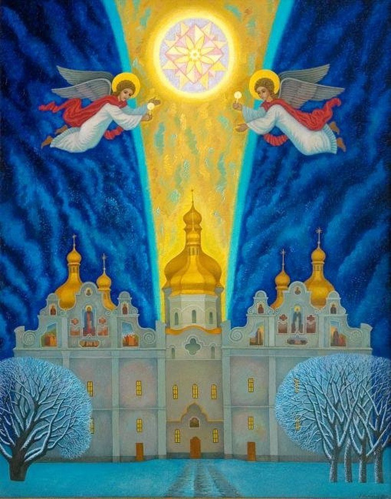 Рождественский ангел над городом