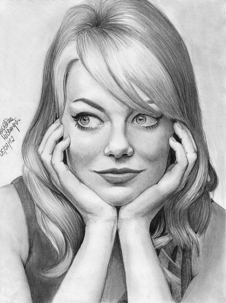 Эмма Стоун рисунок