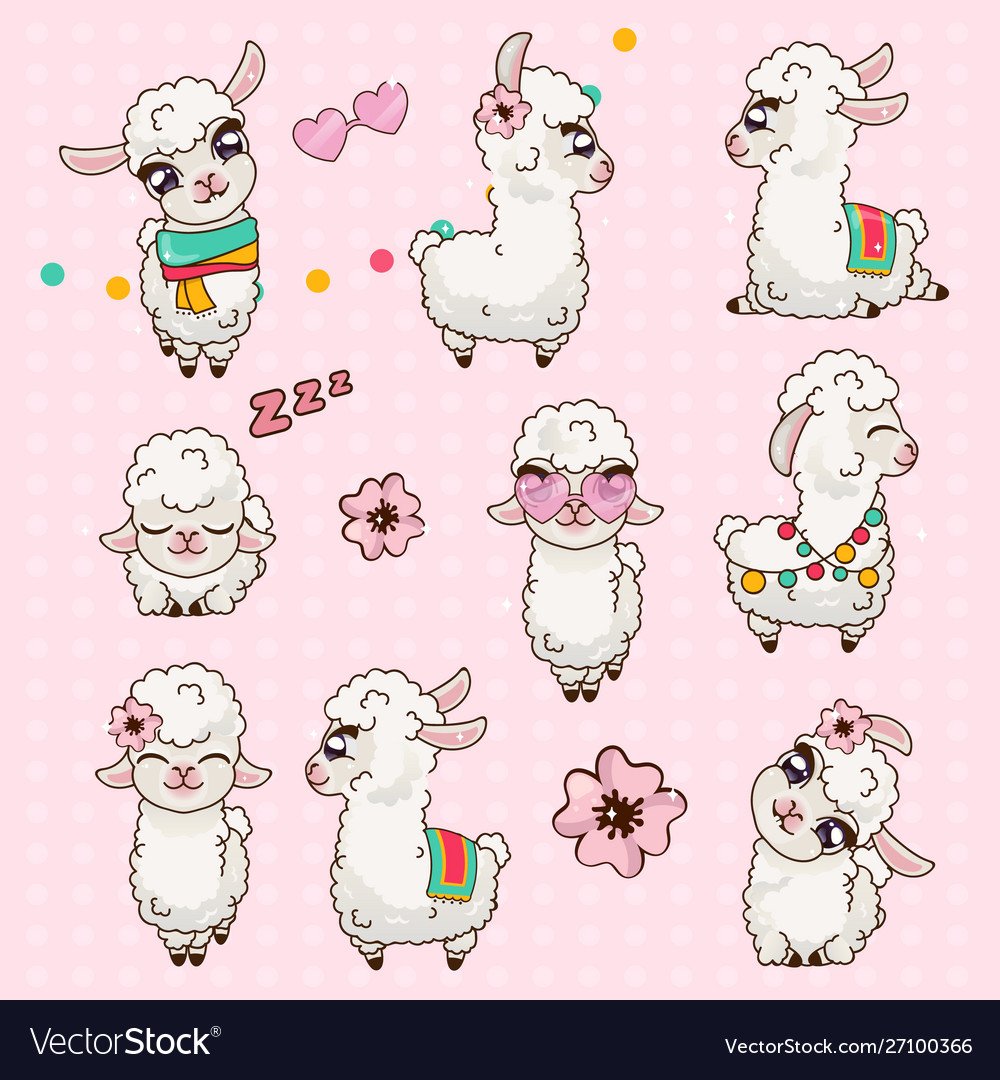 Наклейки с альпаками