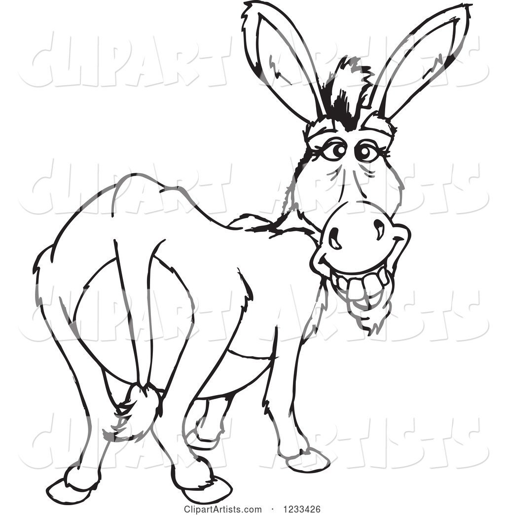 Рисунок ослика сзади