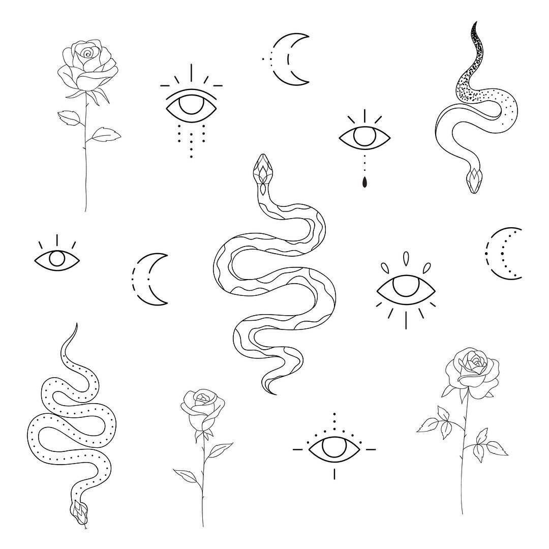 Эскизы маленьких тату для девушек